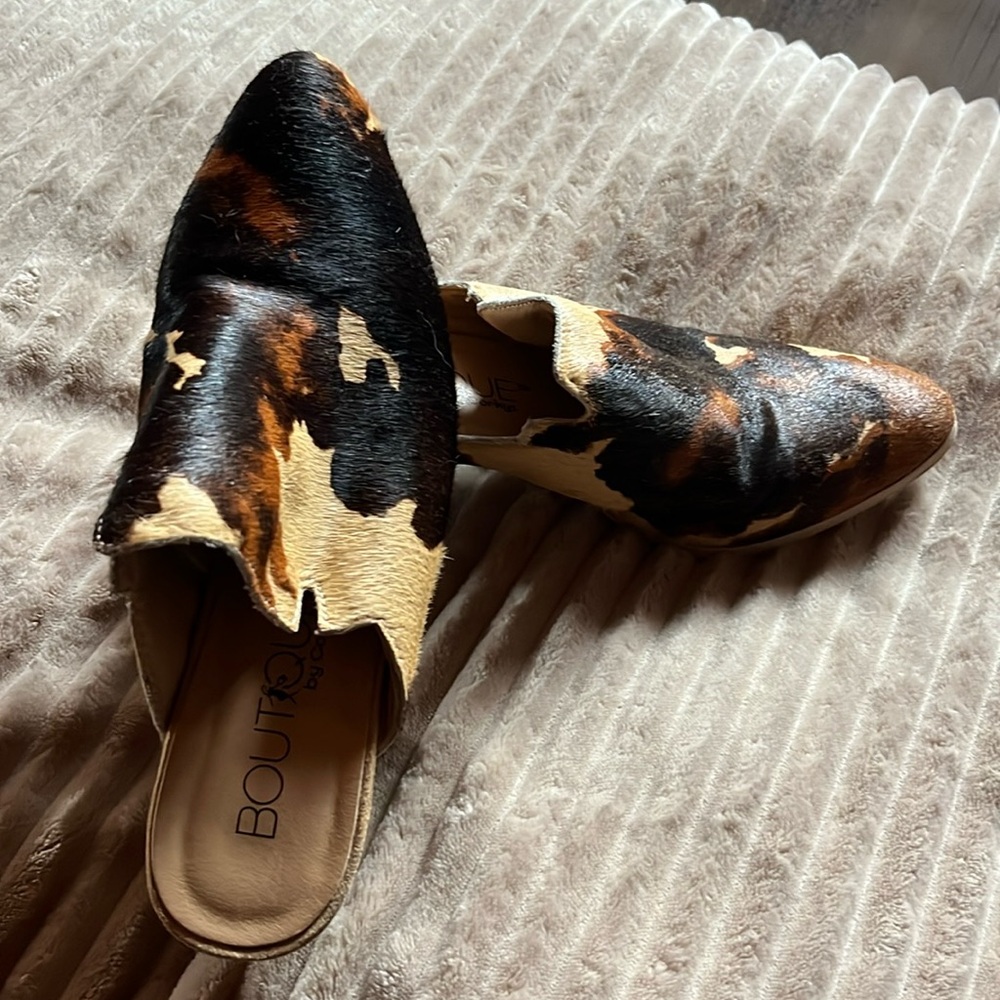 Corkys Cow Print Mules